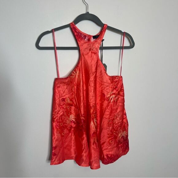 NEW ALLSAINTS PRINTED SILK BLEND TOP NWT Size 4 - Picture 7 of 9